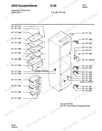 Взрыв-схема холодильника Aeg S3242-1 I - Схема узла Housing 001